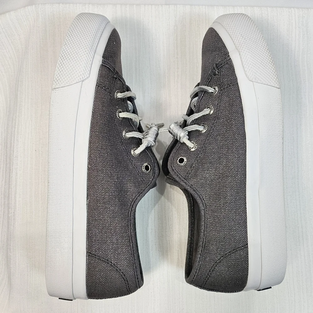 Sperry Top Sider Sky Sail Metallic Gray Sneakers